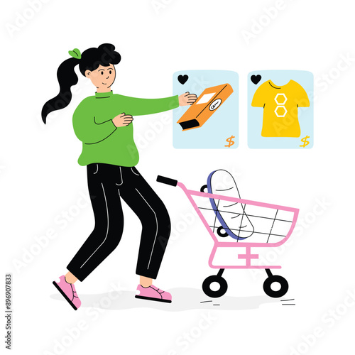 A vector illustration of online shopping