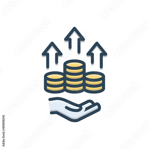 Color illustration icon for fund raising