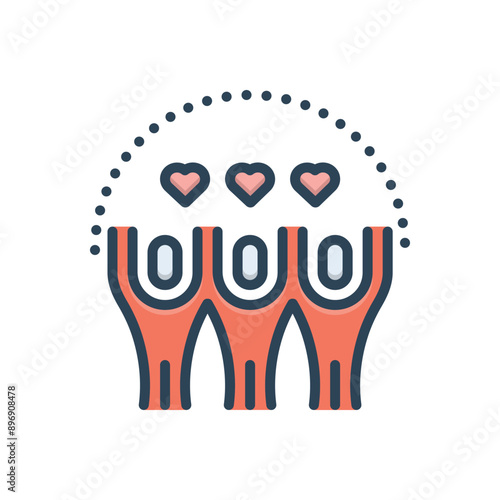 Color illustration icon for togetherness