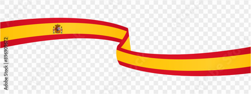 Spain flag wave isolated on png or transparent background vector illustration.