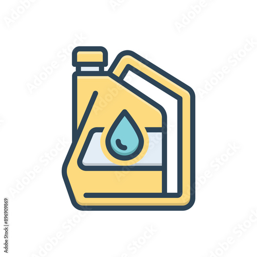 Color illustration icon for oil canister