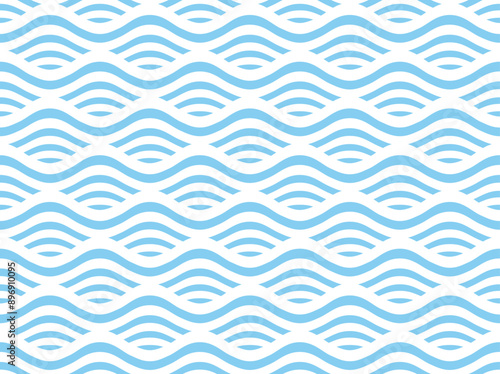 Seamless pattern with blue waves