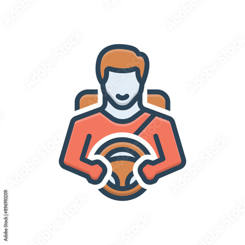 Color illustration icon for driver