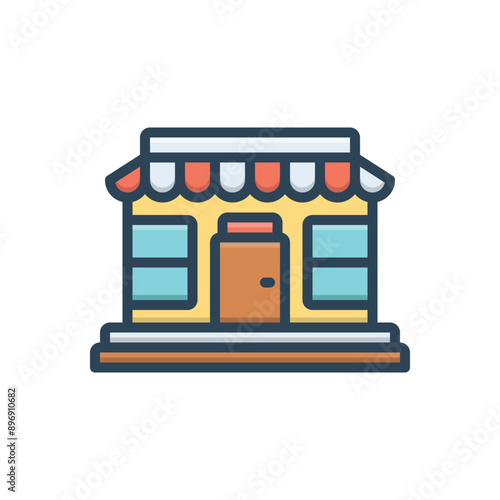 Color illustration icon for restaurant