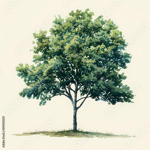 Linden tree isolated on background, generated ai