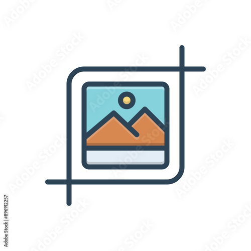 Color illustration icon for crop