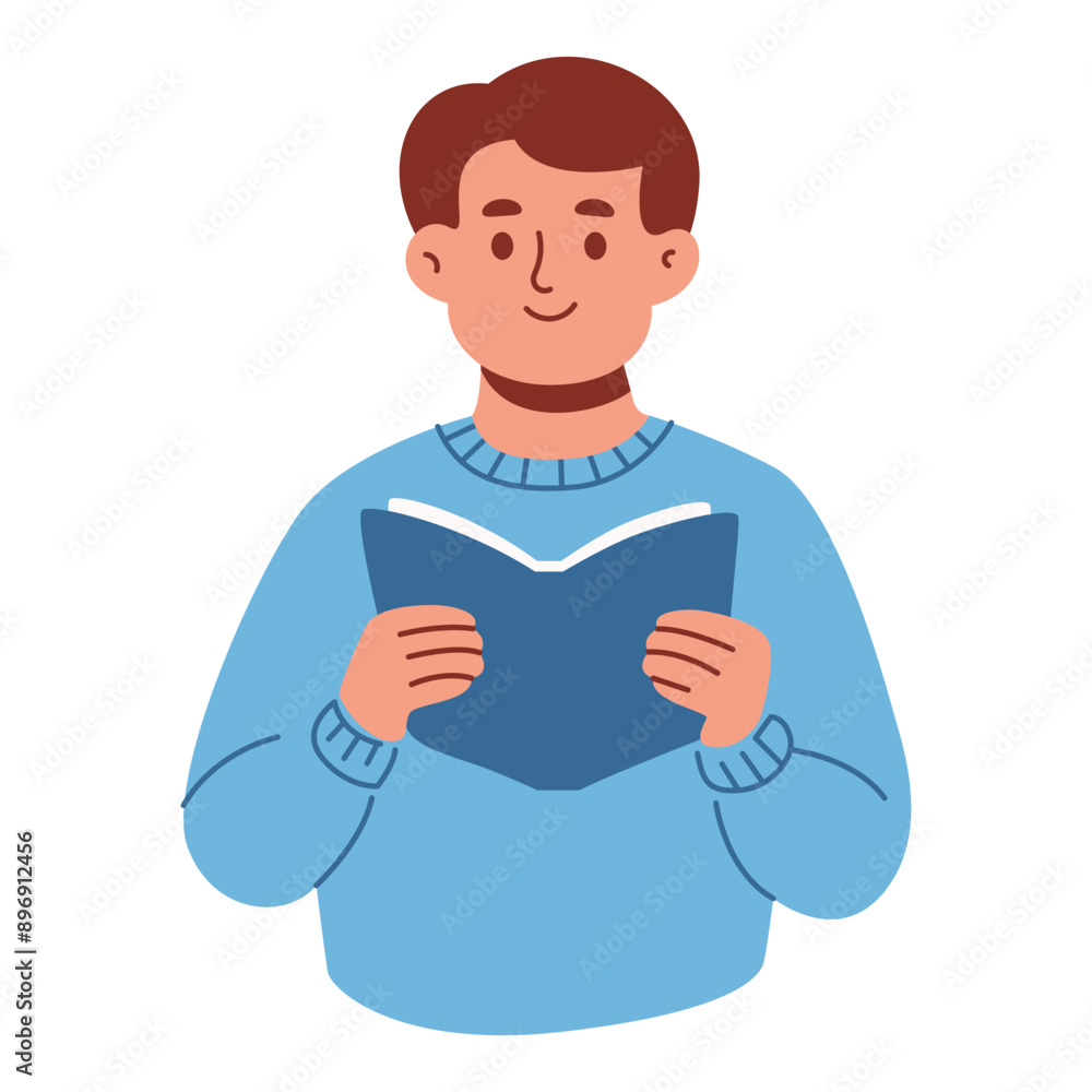 Man Reading a Book, Study Concept Man Reading a Book, Study Concept