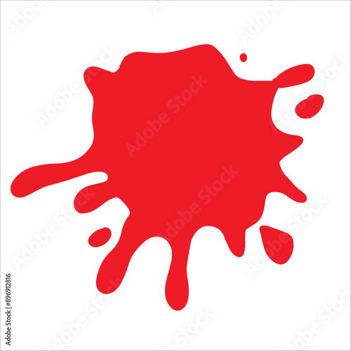 Paint red pigment spray splash stain illustration spots