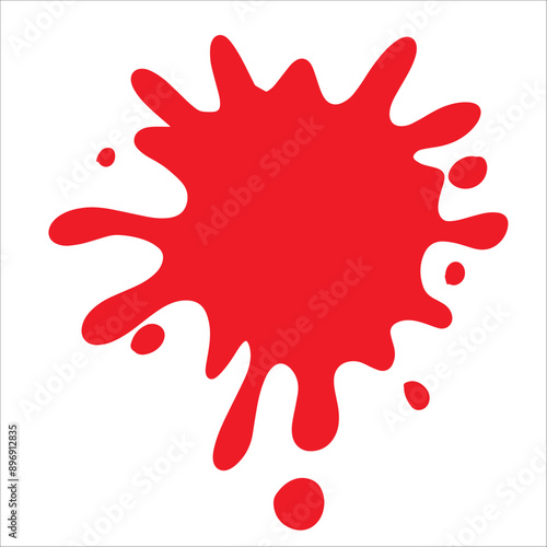 Paint red pigment spray splash stain illustration spots