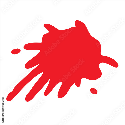 Paint red pigment spray splash stain illustration spots
