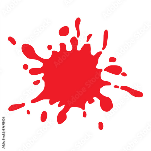 Paint red pigment spray splash stain illustration spots