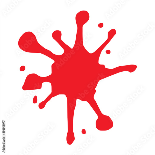 Paint red pigment spray splash stain illustration spots