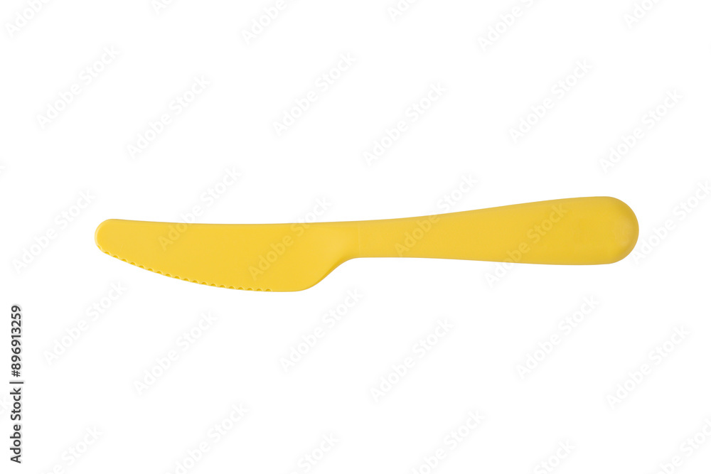 Yellow knife isolated on transparent background. 