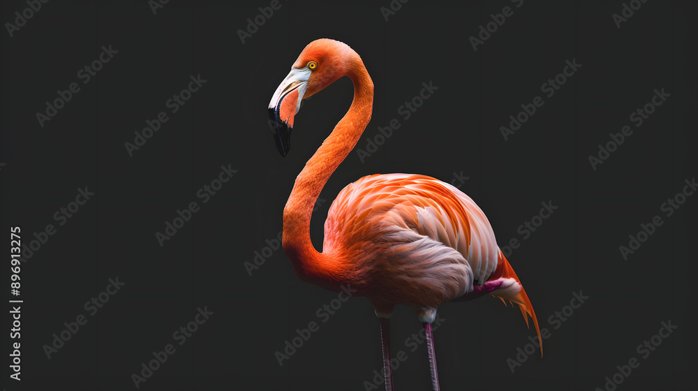 Cute pink Flamingo who have sharp and charming black and red beak. Cute pink Flamingo who have sharp and charming black and red beak.