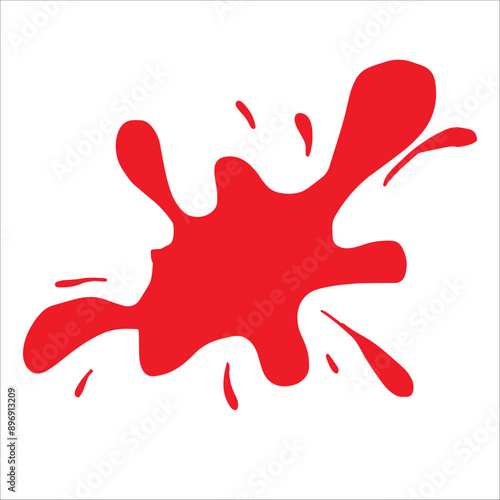 Paint red pigment spray splash stain illustration spots