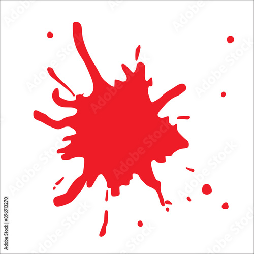 Paint red pigment spray splash stain illustration spots