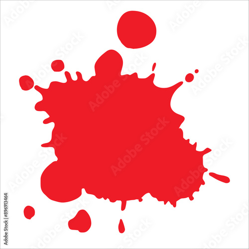 Paint red pigment spray splash stain illustration spots