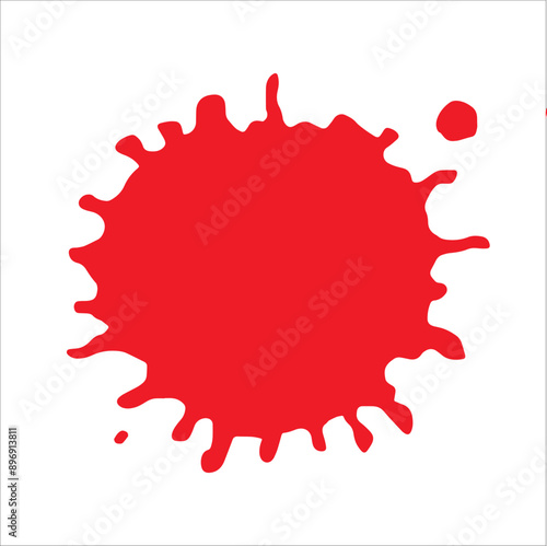 Paint red pigment spray splash stain illustration spots
