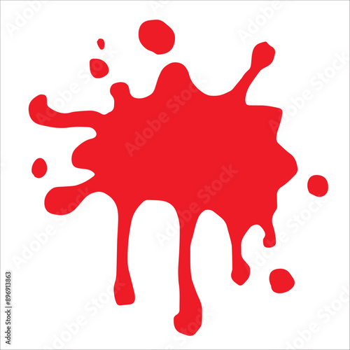 Paint red pigment spray splash stain illustration spots