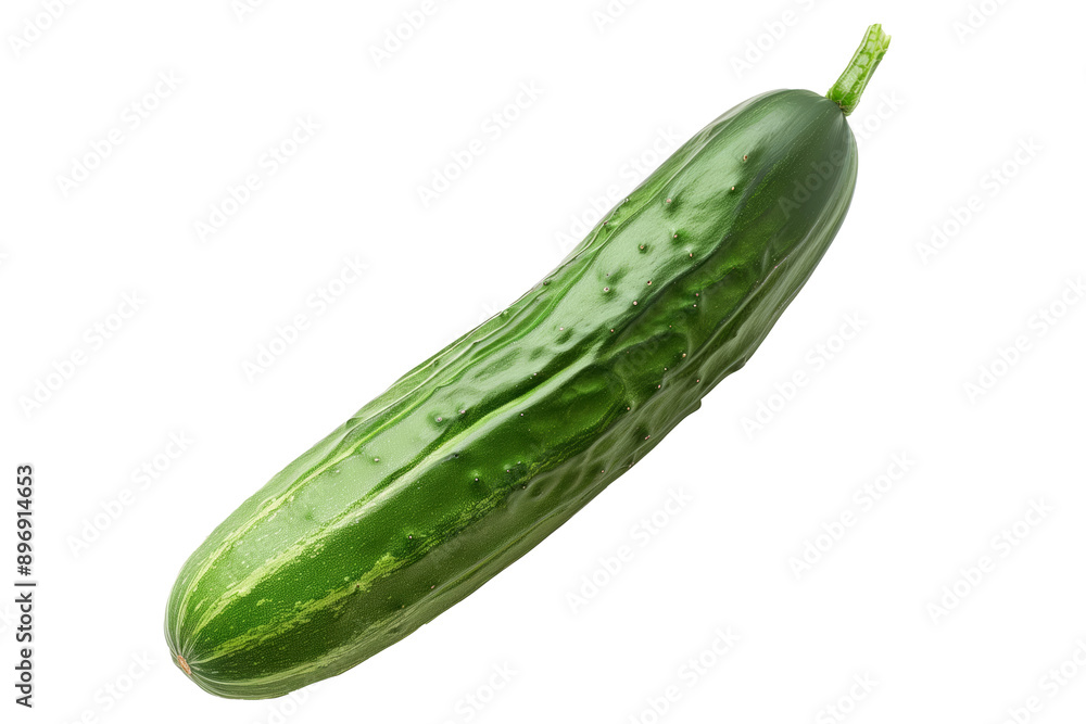 Fresh green cucumber isolated against a white background Fresh green cucumber isolated against a white background