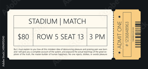 blank tear-off stadium ticket template