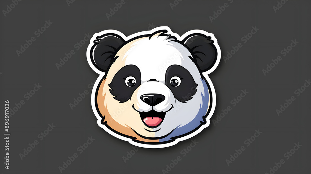 Cute cartoon animated Panda face closeup portrait. Cute cartoon animated Panda face closeup portrait.
