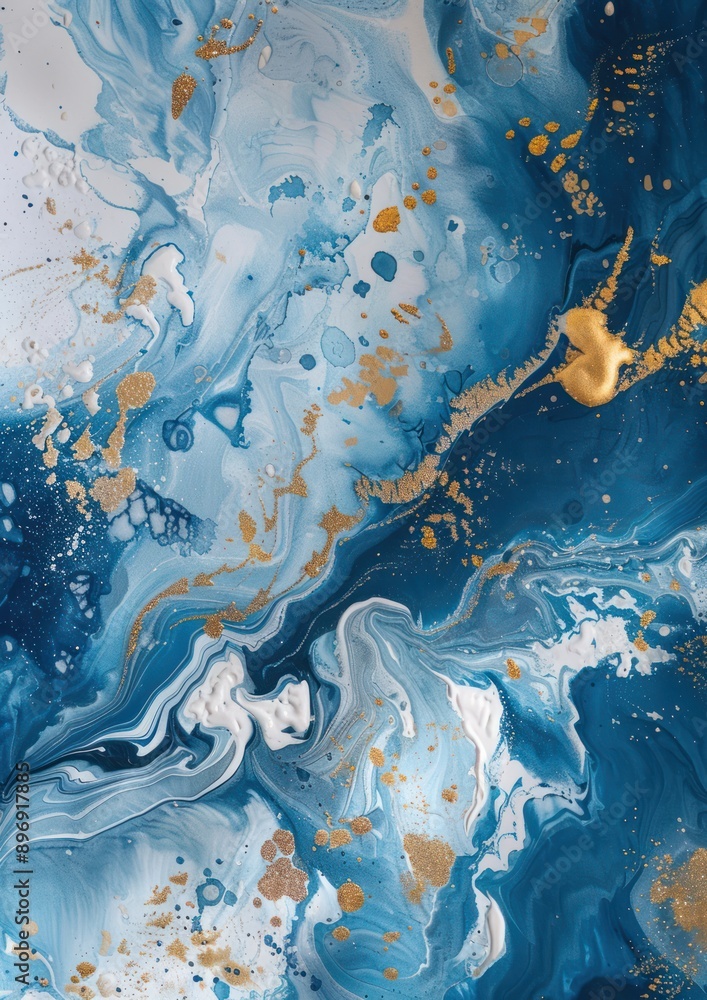 Fototapeta premium Abstract Blue and Gold Marble Texture