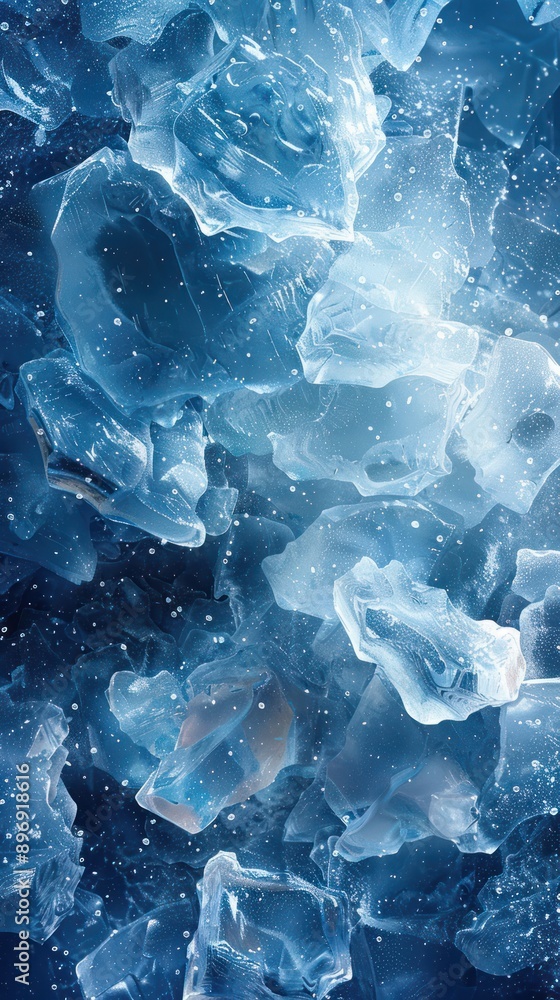 Translucent Ice Crystals Close-Up Translucent Ice Crystals Close-Up