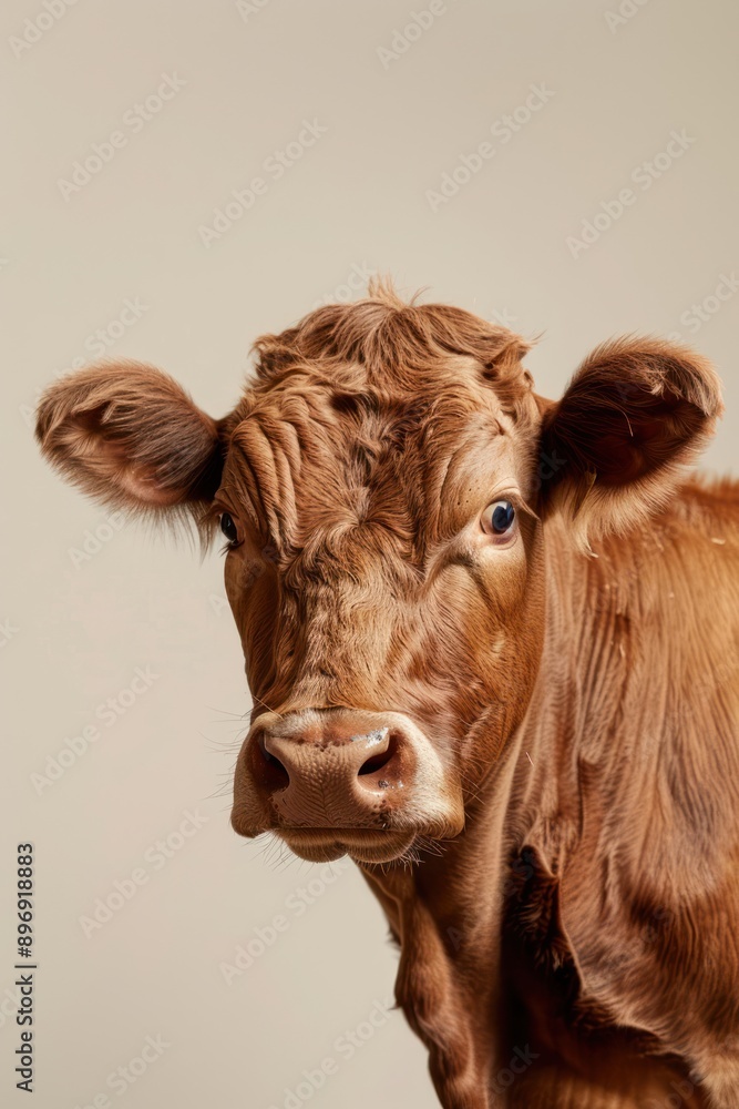 Close-Up Portrait of a Brown Cow Close-Up Portrait of a Brown Cow