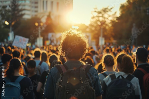 Youth Protesters in Sunset City March