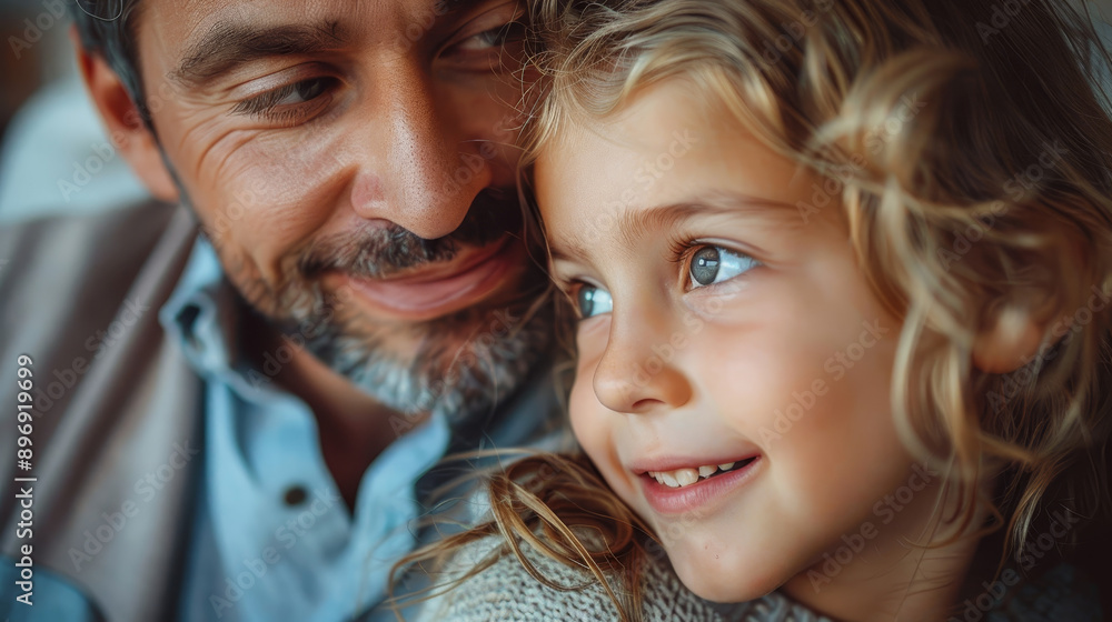A joyful moment between a father and daughter showcasing love and connection in a warm and cozy setting. A joyful moment between a father and daughter showcasing love and connection in a warm and cozy setting.