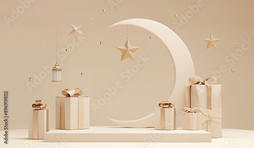 Studio room with gifts. Created with Ai