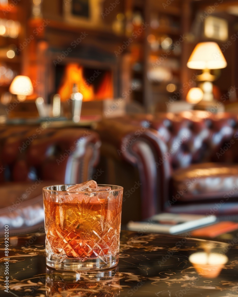 Cozy Whiskey Lounge with Fireplace Cozy Whiskey Lounge with Fireplace