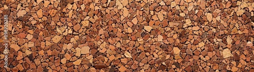 A large expanse of brown cork texture, featuring small fragments tightly packed together, perfect for backgrounds and design projects.