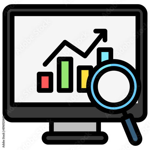 Performance Analytic lineal multi color icon, use for modern concept, UI or UX kit, web and app development