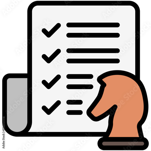 Strategy Planning lineal multi color icon, use for modern concept, UI or UX kit, web and app development