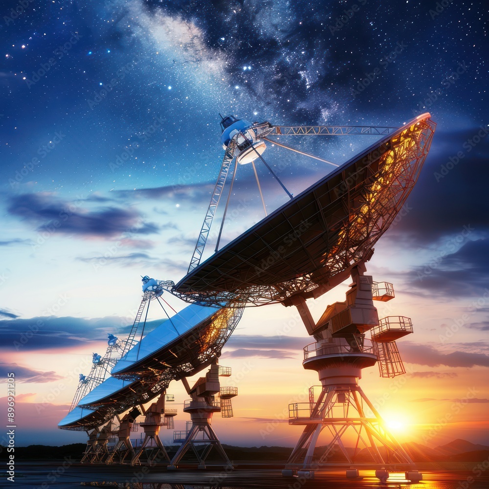 Radio Telescopes Under a Starry Sky Radio Telescopes Under a Starry Sky