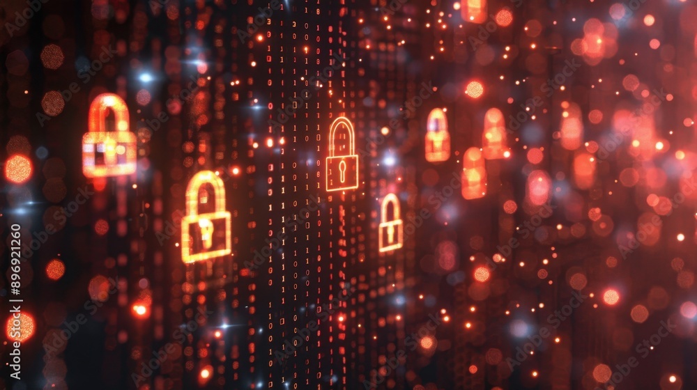 Obraz premium Brute Force Attack: A method of cracking encryption by exhaustively trying all possible keys or passwords, relying on sheer computational power to find the correct one. 