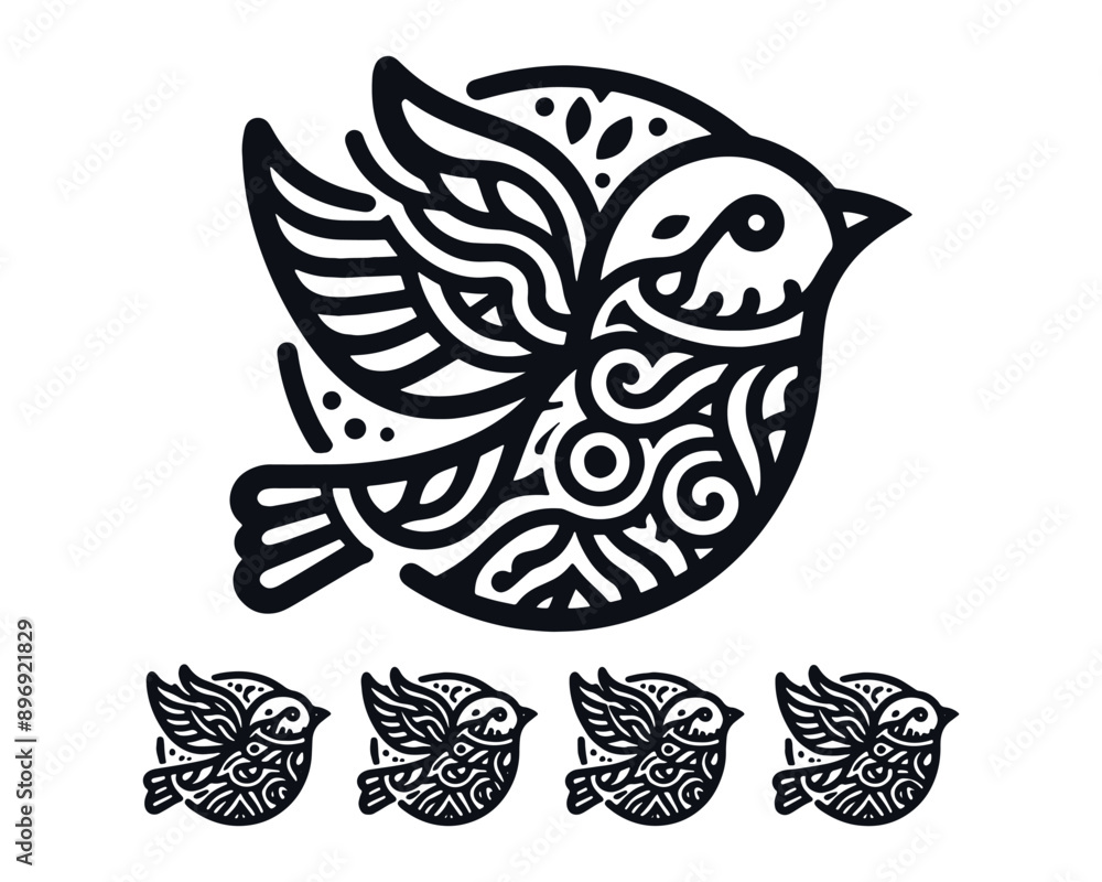 Vector bird line art mandala design Vector bird line art mandala design