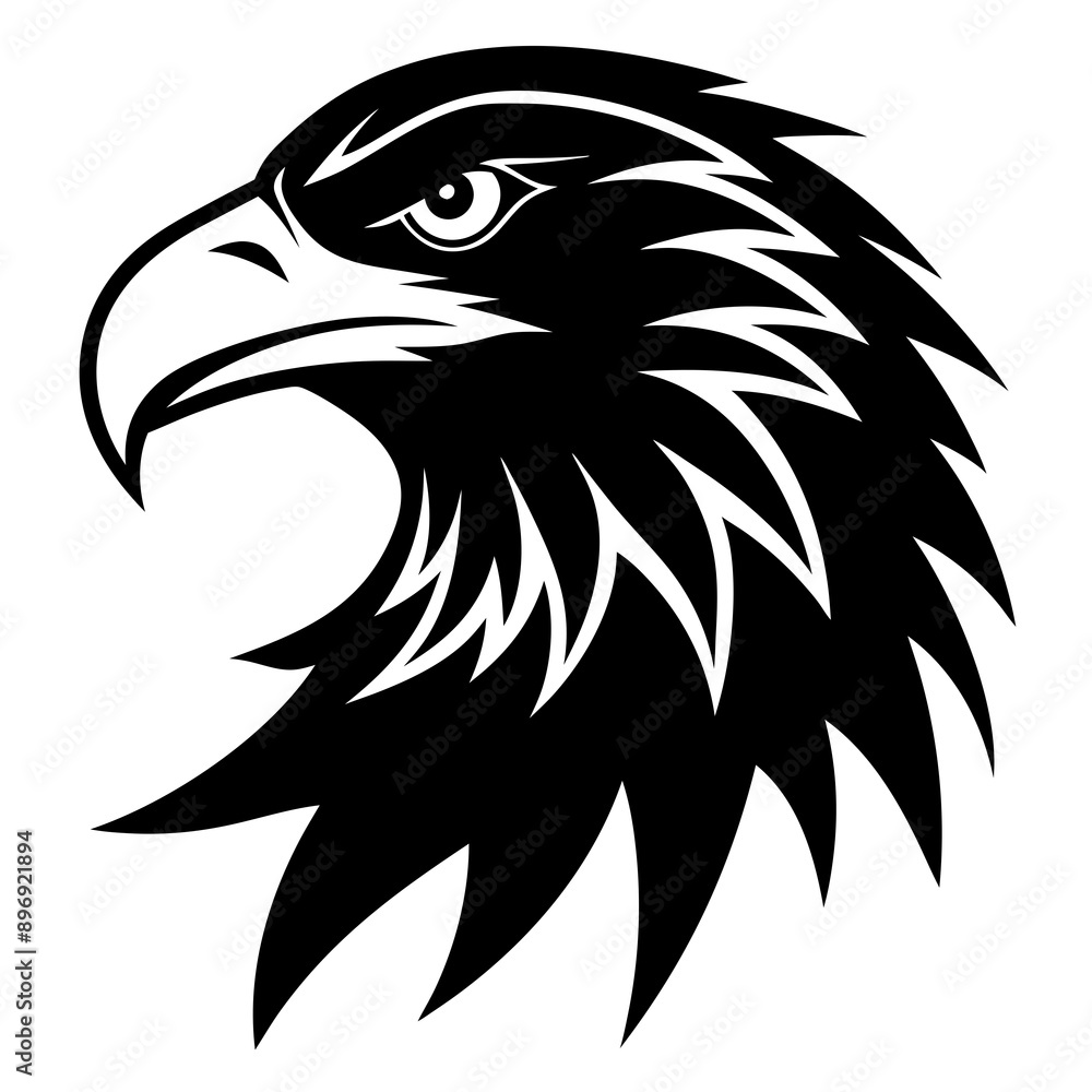 Obraz premium Eagle head silhouette vector illustration