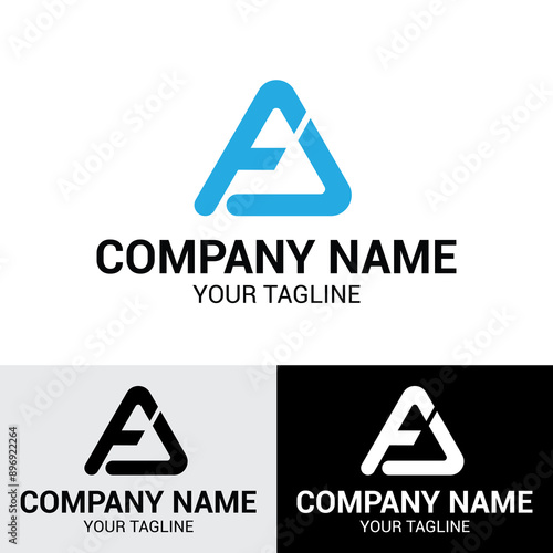 FA AF letter Initial Logo Design Template