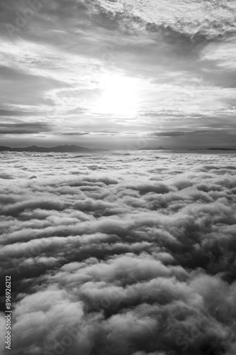 Canvas Print scene of dramatic cloudscape during sunrise over kuala lumpur