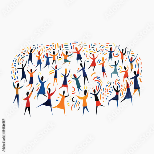 Colorful abstract dancing figures
