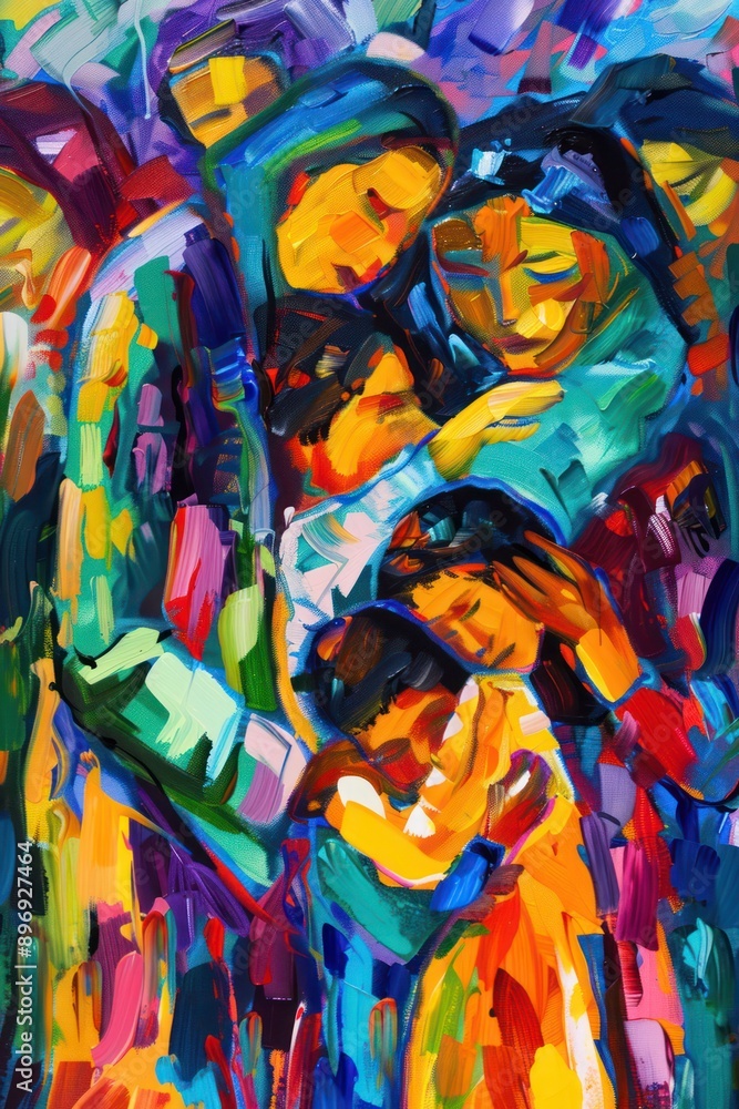 Embrace of Unity in Abstract Colors