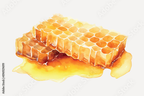 Honeycomb dripping golden honey