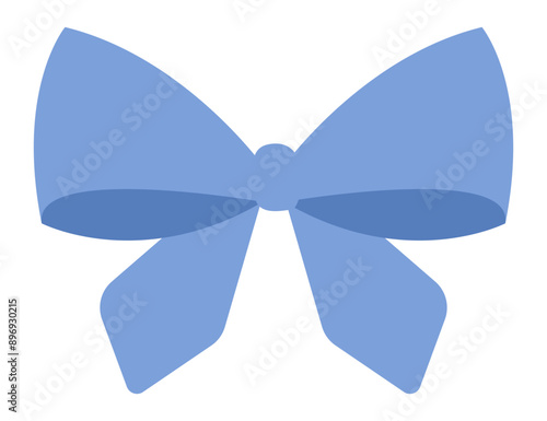 Bow icon. Cartoon ribbon for invitation or gifts, present cards and luxury wrap pack isolated on white background. Holidays and celebrations decoration for your design. Vector illustration