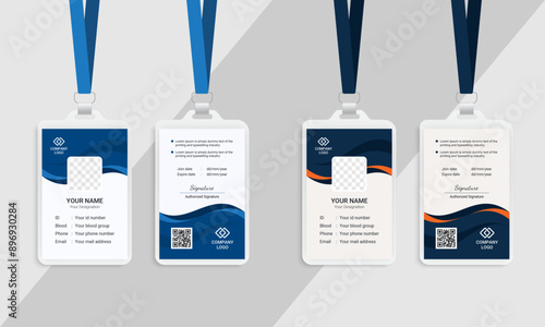 Modern and creative id card design template bundle | Office employee Id card | Unique & minimalist Id card design with two color variation.