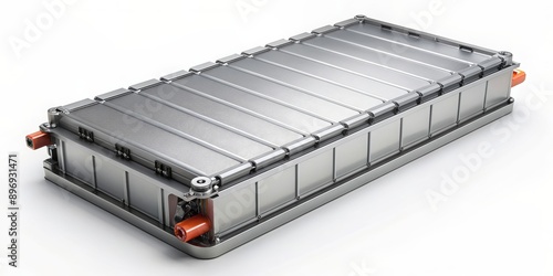 Electric vehicle battery pack on white background. rendering image, Electric, vehicle, battery, pack