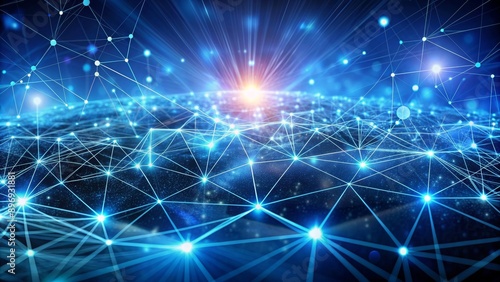 Wallpaper Mural Futuristic digital communication network with abstract background, technology, connection, futuristic, digital Torontodigital.ca