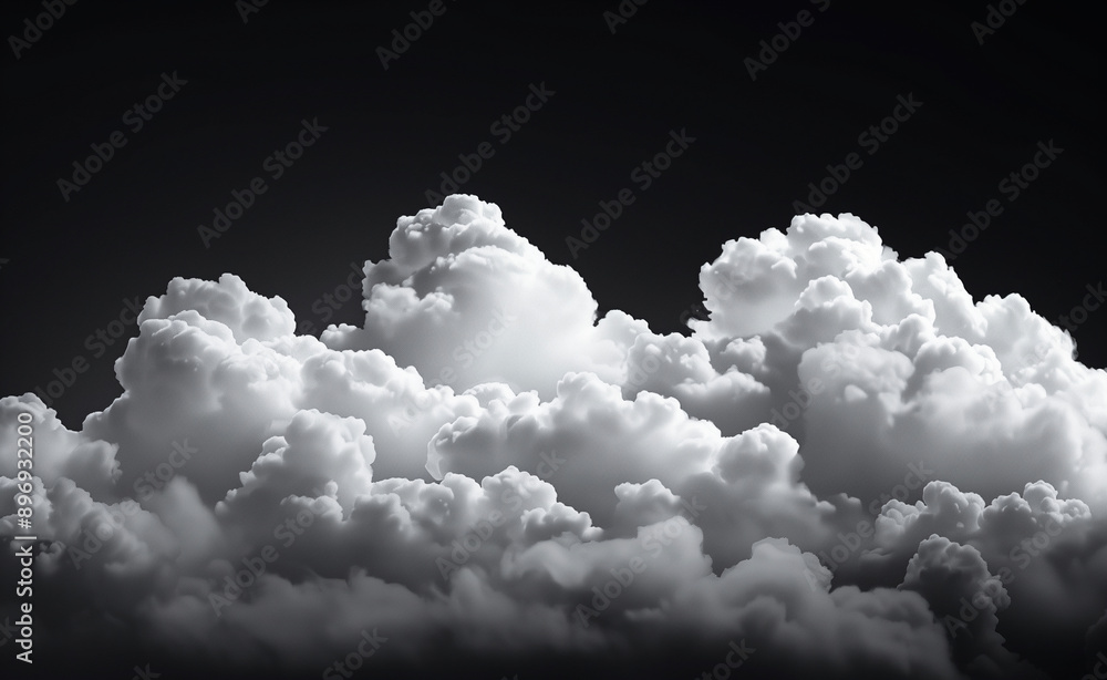 clouds on black background generated by AI clouds on black background generated by AI